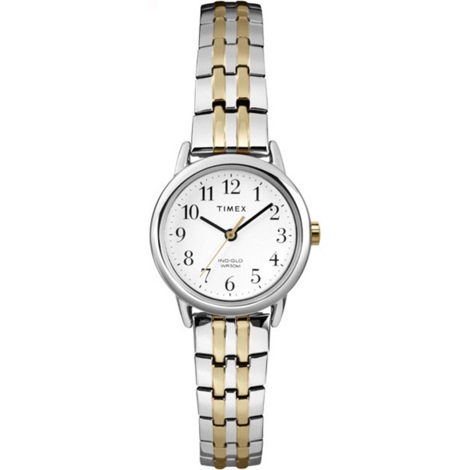 Timex Women's Easy Reader 25mm Watch - Silver-Tone Case White Dial with Two-Tone Expansion Band