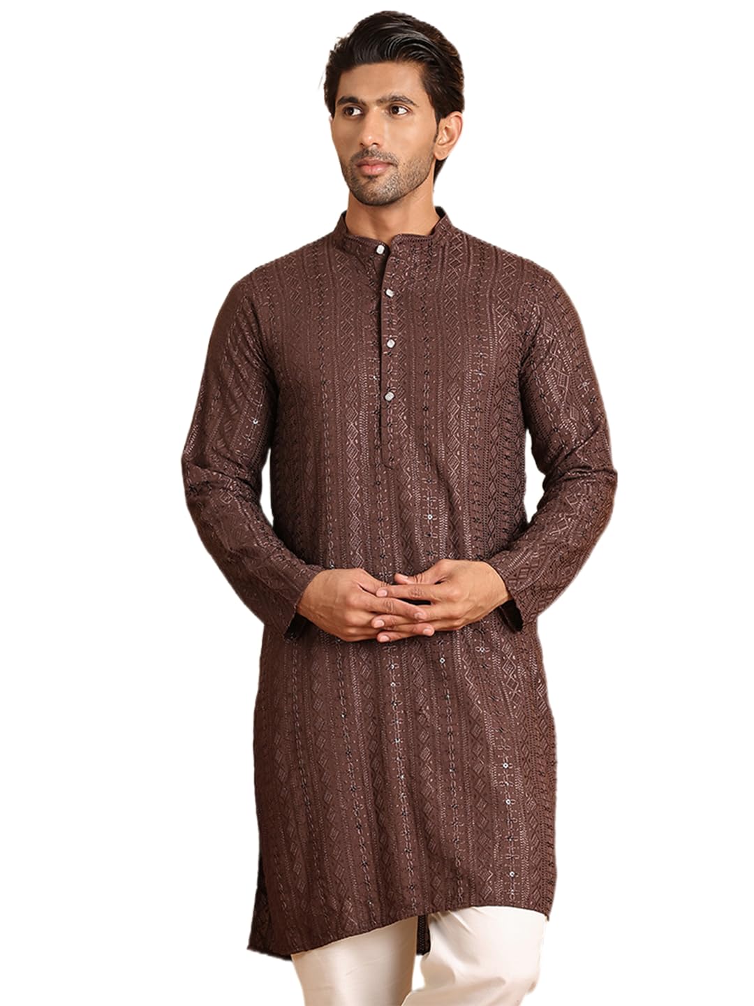 Jompers Mens Embroidered Straight Kurta