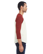 Unisex Triblend 34-Sleeve Raglan - cRM cRD BLK TRB - 3XL(D0102H7NP22)