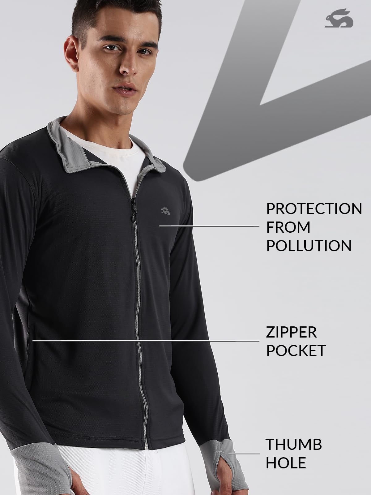 ADRO Sunscreen Jacket for Men UV Sun Advanced Protection Running Jackets For Men Biker Jackets with Zipper Sports jacket for men