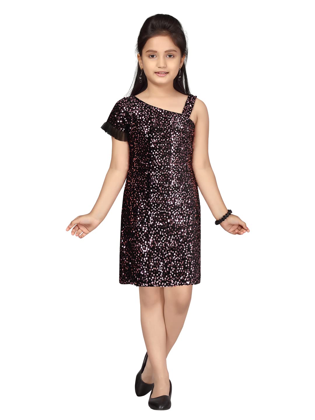 Aarika Girls Pink Color Sequin Work Middi (Md-21960-Pink-36)