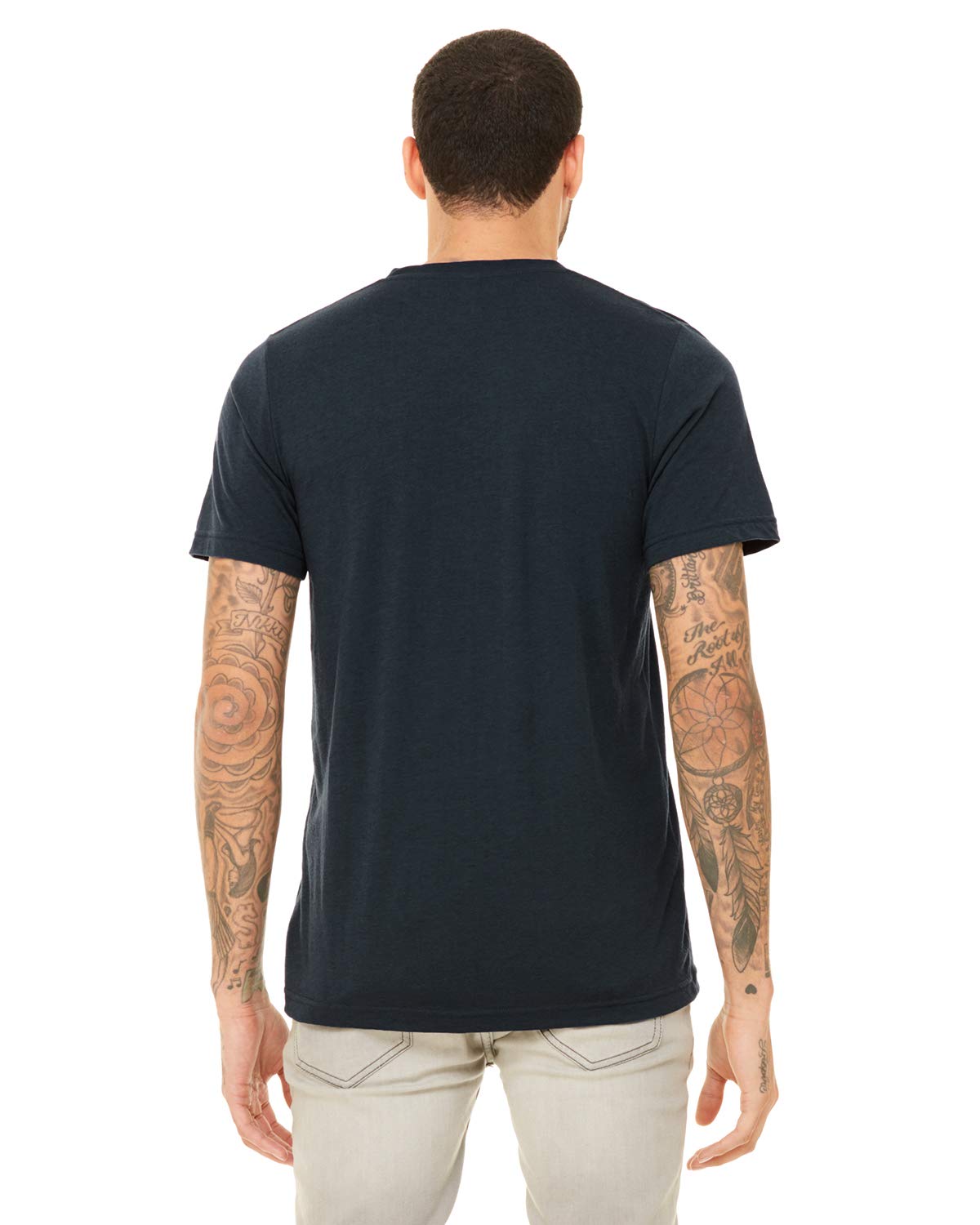 Unisex Triblend V-Neck T-Shirt - BLUE TRIBLEND - S(D0102H7W7JJ)