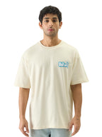 The Souled Store Official Bugs Bunny: Dayum Men and Boys Short Sleeve Round Neck Off White Graphic Printed Cotton Oversized Fit 