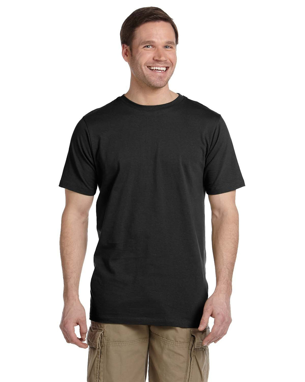 Mens Ringspun Fashion T-Shirt - BLAcK - S(D0102H7Z2M2)