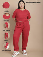 Rigo Plus Size Co-ord Set | Round Neck, Slim Fit Tracksuit Co-ords Set | Stylish Dresses | Casual, Beach & Vacation Wear