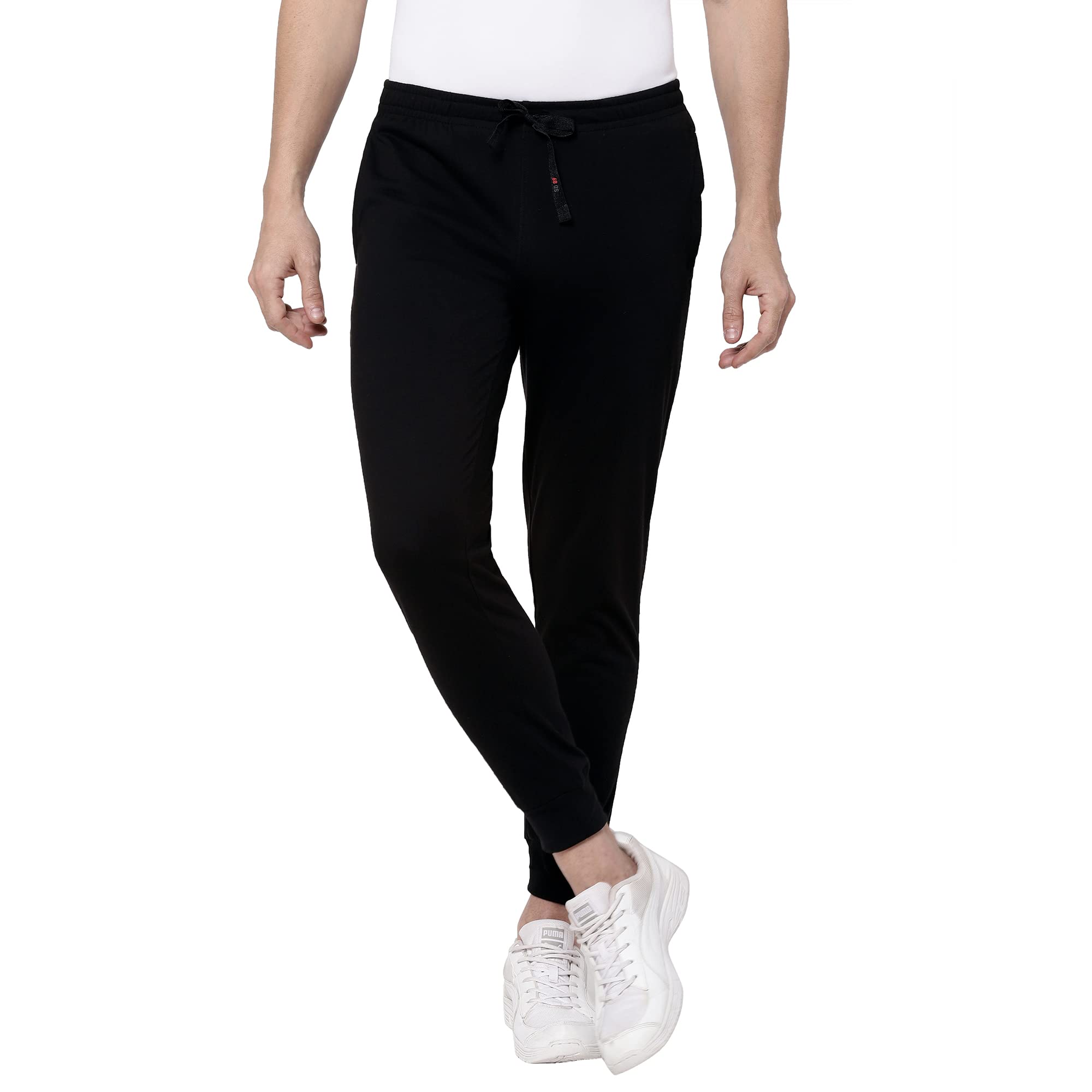 Sweet Dreams Men 52% Cotton 48% Polyester Soild Pyjama Pack Of 1 (Mp-1450Av Co Black_Black_3Xl)