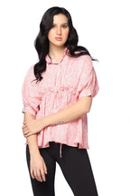 Leriya Fashion Tops For Women || Rayon Zig Zag Printed Tops For Women || Collared Neck || Casual Tops For Women || Front Plated 