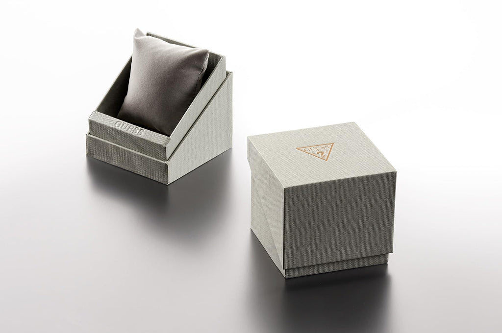 GUESS Men's 43mm Watch - Grey Strap Navy Dial Grey Case