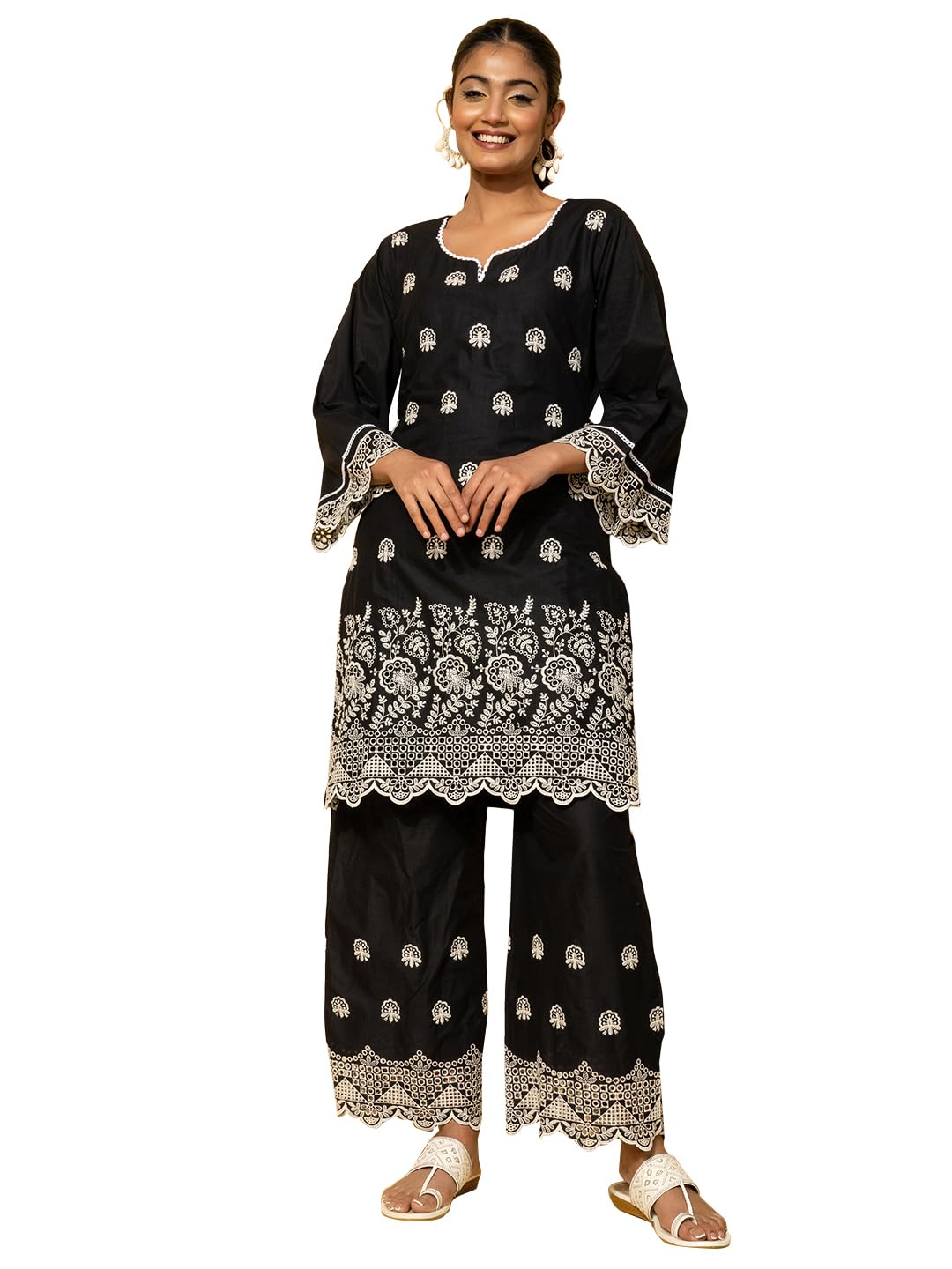 Libas Womens Embroidered Cotton Co-Ord Set For Women