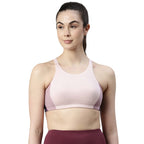 Enamor Womens Plush Lined Medium Impact Eco-Friendly Antimicrobial Cotton Non Padded Wire Free Full Coverage Slip On Sports Bra