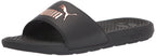 PUMA Women's COOL CAT Slide Sandals, Puma Black-Rose Gold, 10