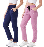 Modeve  Women Cotton Blend Pack of 2 Track Pant for Summer || Women Lower || Women Pyjama || Lounge Pants_Navy and Onion_X-Large