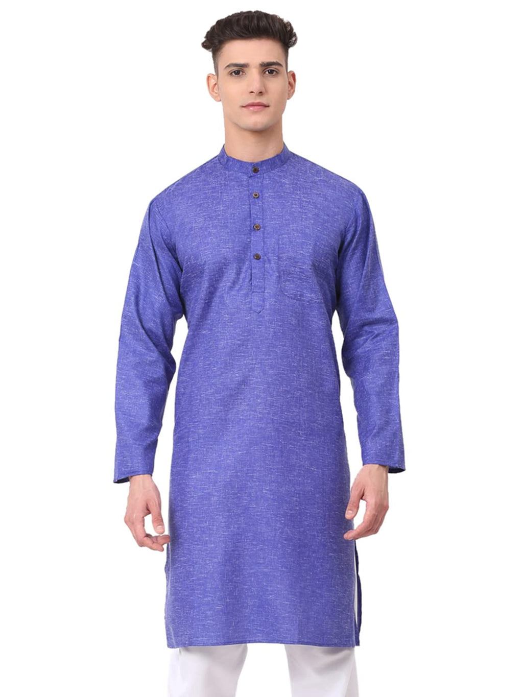 Jompers Mens Cotton Solid Regular Kurta