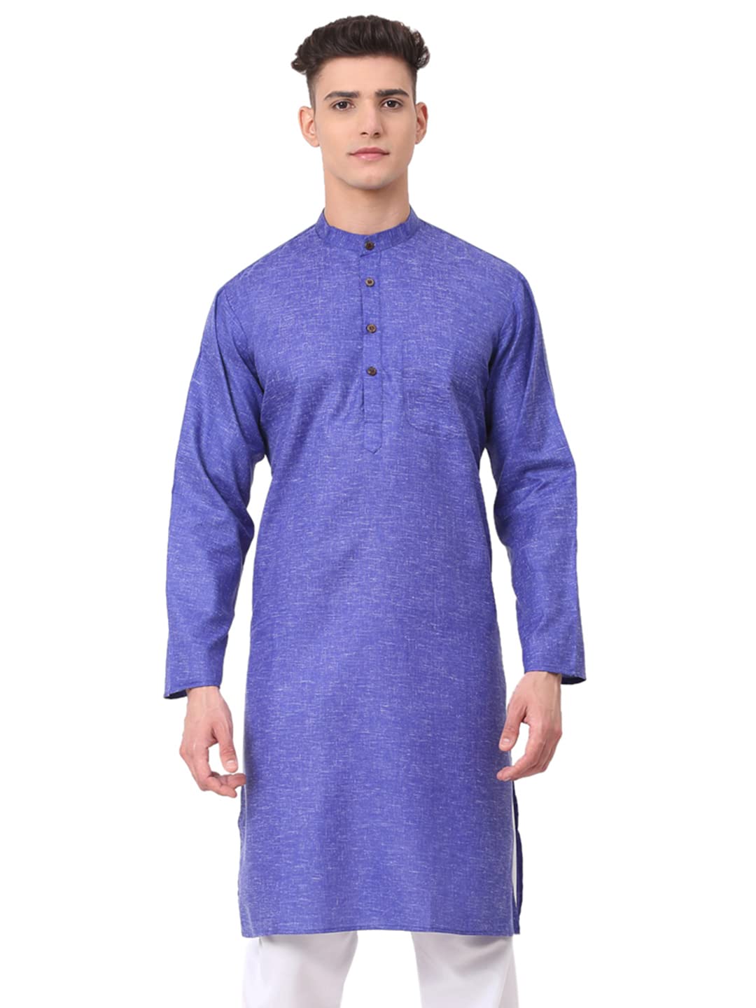 Jompers Mens Cotton Solid Regular Kurta