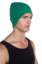 Top Level Unisex Cuffed Plain Skull Beanie Toboggan Knit Hat/Cap, Kelly Green
