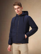 Dennis Lingo Men Blue Solid Polyester Regular Fit Full Sleeve Jackets