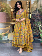 Lookmark WomenS Cotton Blend Floral Printed Kurta Plazzo Set With Dupatta Suitable For Every Indian Occasion (Az-Lm-Og-Ks2171 Y