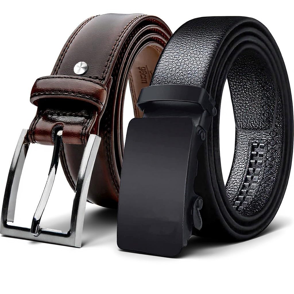 Zoro MenS Belt Combo | Pack Of 2 | Vegan Leather Belts | Black+Brown | Sizes 3044 40
