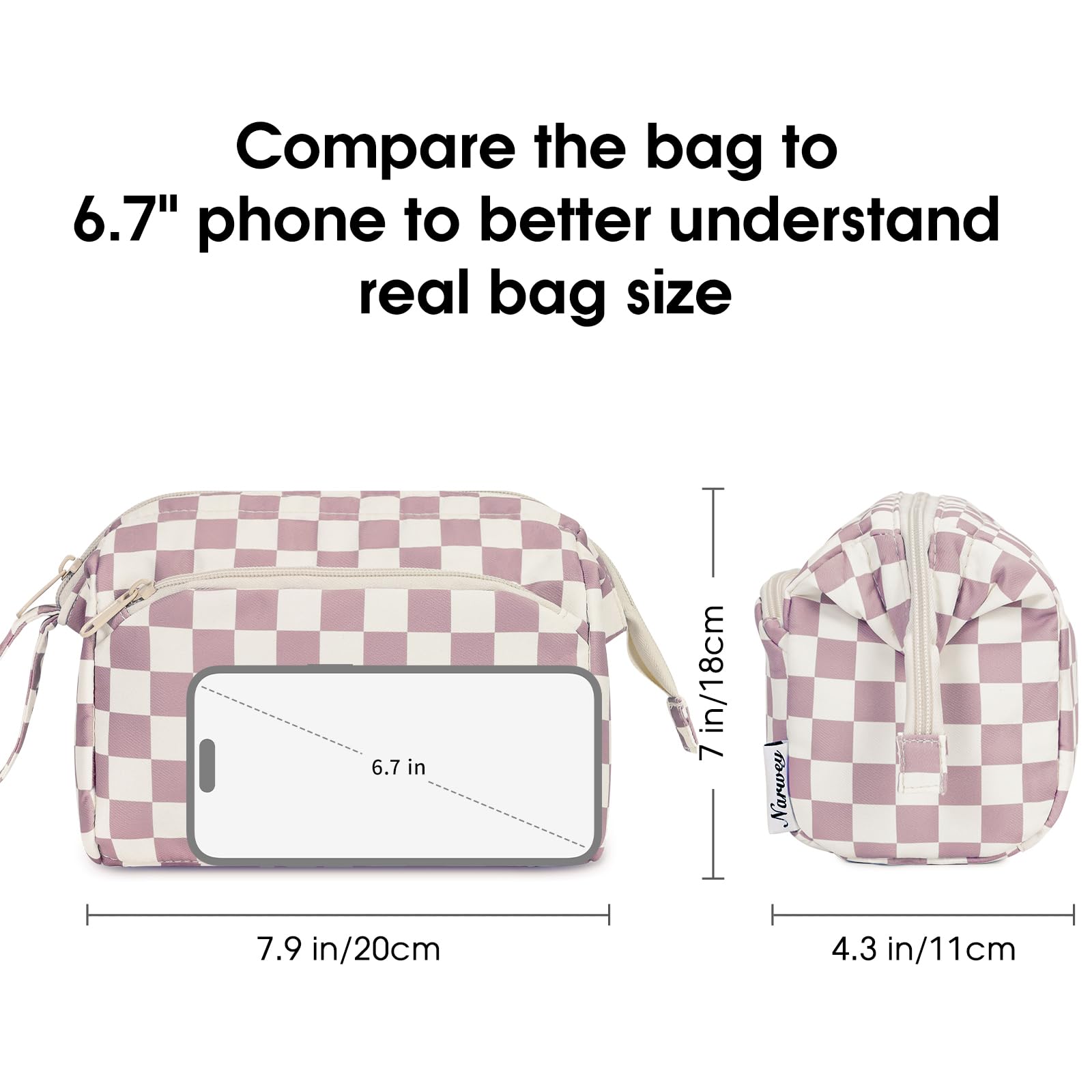 Narwey Large Women Makeup Bag Wide-open Make up Bag Travel Cosmetic Organizer Toiletry Bag for Cosmetics Toiletries Accessories