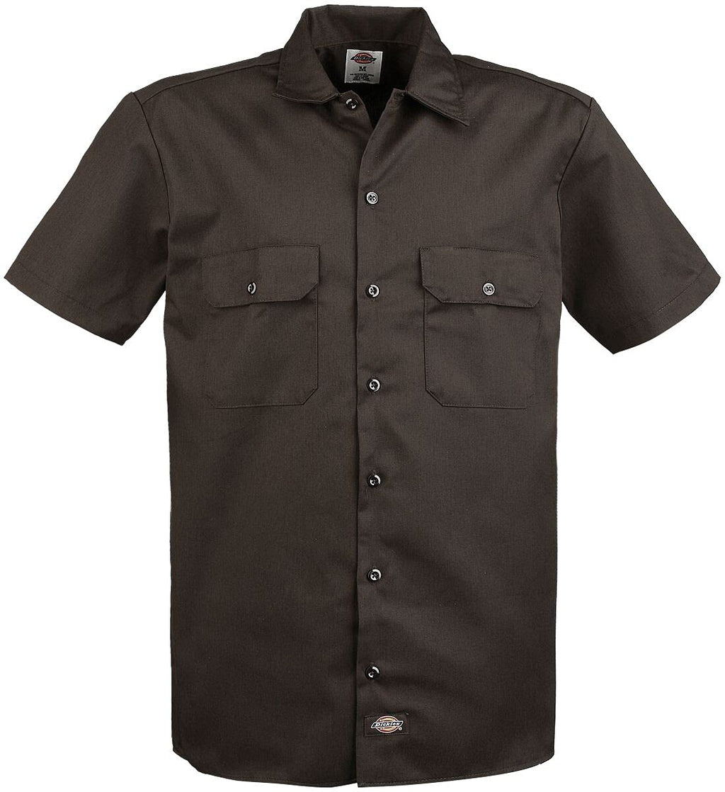 Dickies Men's Big-Tall Short-Sleeve Work Shirt,Dark Brown,3X