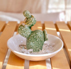 PUDDING CABIN Cactus Christmas Gifts for Women Cactus Ring Holder Dish Birthday Gifts for Women Girls Friends, Cactus Decor for 