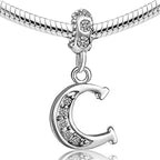 JMQJewelry C Letter C Initial Dangle C Alphabet Birthstone Valentine Christmas Graduation Womens Bead Charms Compatible with Pan