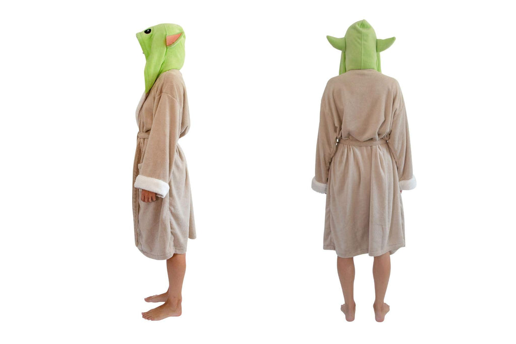 Star Wars: The Mandalorian, Grogu The Child Hooded Bathrobe for Women | Baby Yoda-Themed Soft Plush Spa Robe for Shower | Lightw