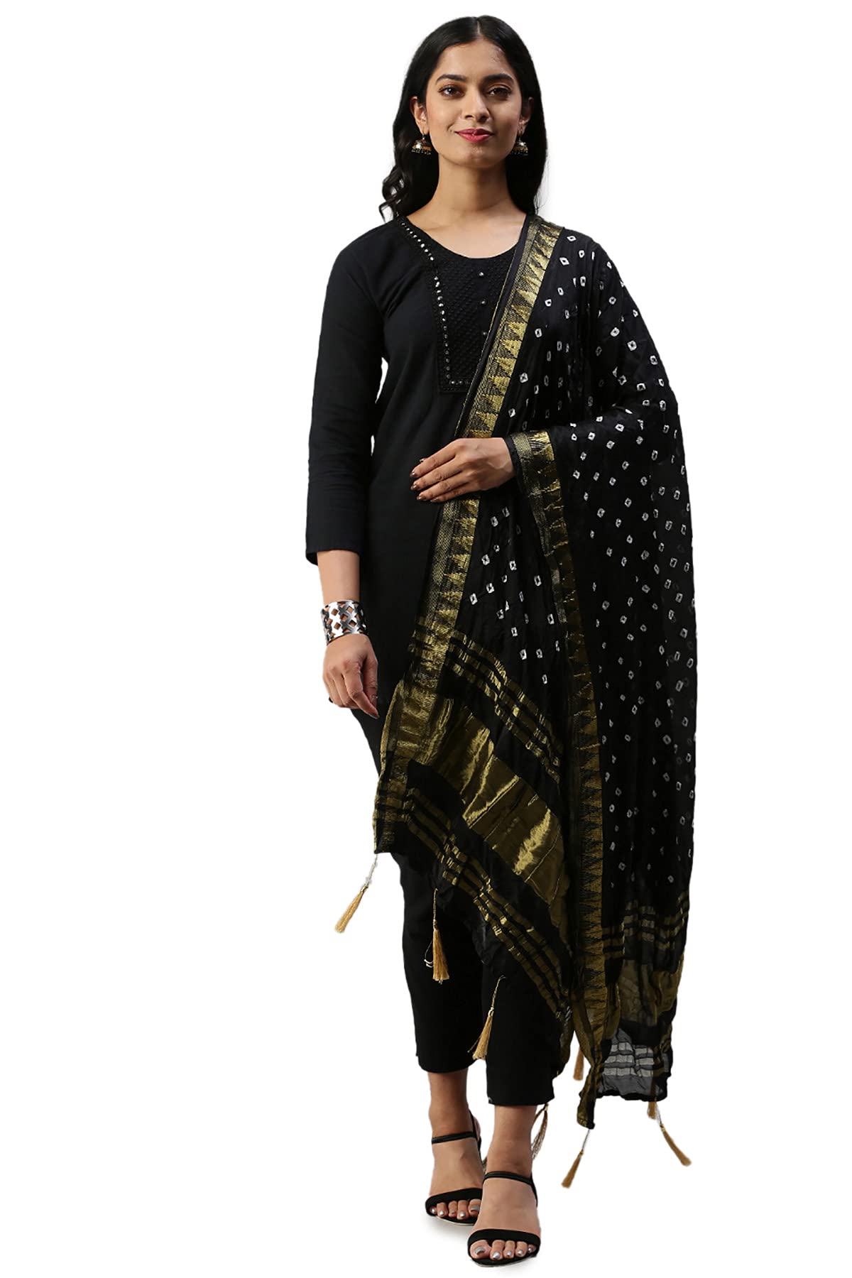 Soch Women Art Silk Blend Self Design Dupatta