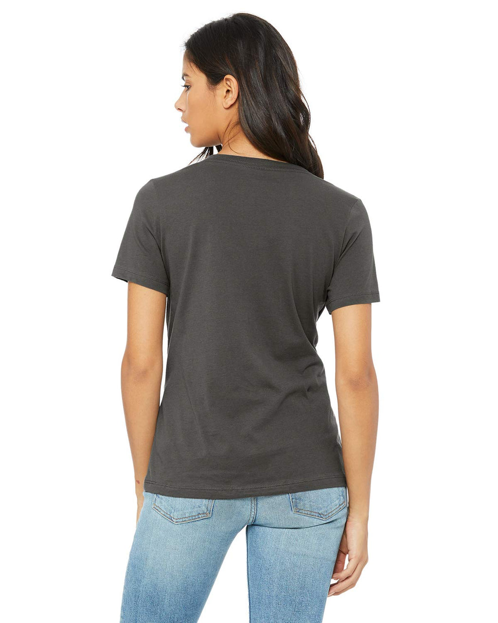 Ladies Relaxed Jersey V-Neck T-Shirt - BERRY - S(D0102H7KH4T)