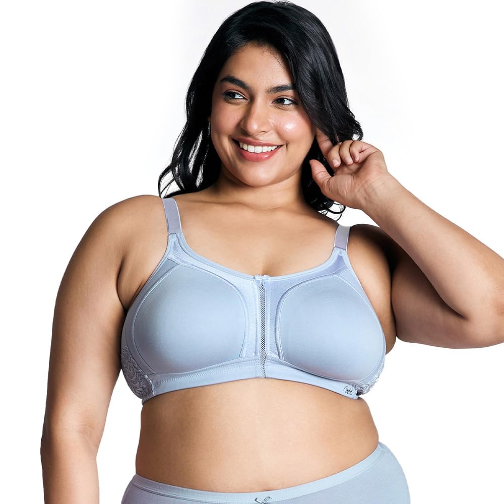 NYKD (NYB101 Cotton Non Padded & Non Wired Everyday Bra for Women | M-Frame Structure for Bounce Control with Full Coverage & Su