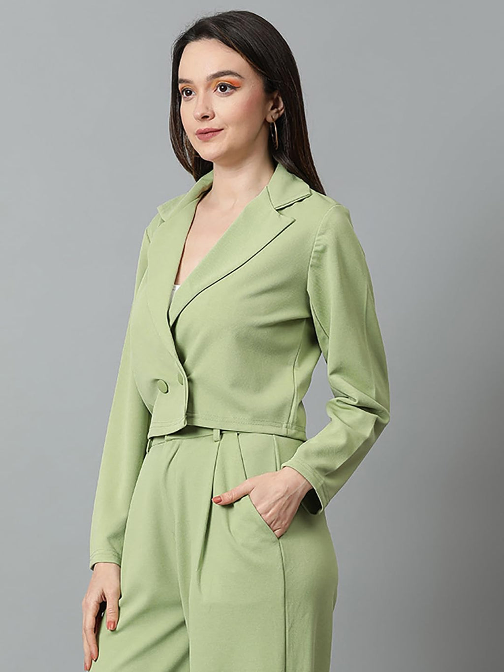 Kotty WomenS Solid Single Breasted Casual Blazer Light Green