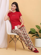 Sweet Dreams Women Solid Pyjama Set