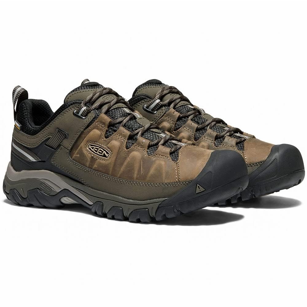 KEEN Men's Targhee 3 Low Height Waterproof Hiking Shoes, Bungee Cord/Black, 10 Wide