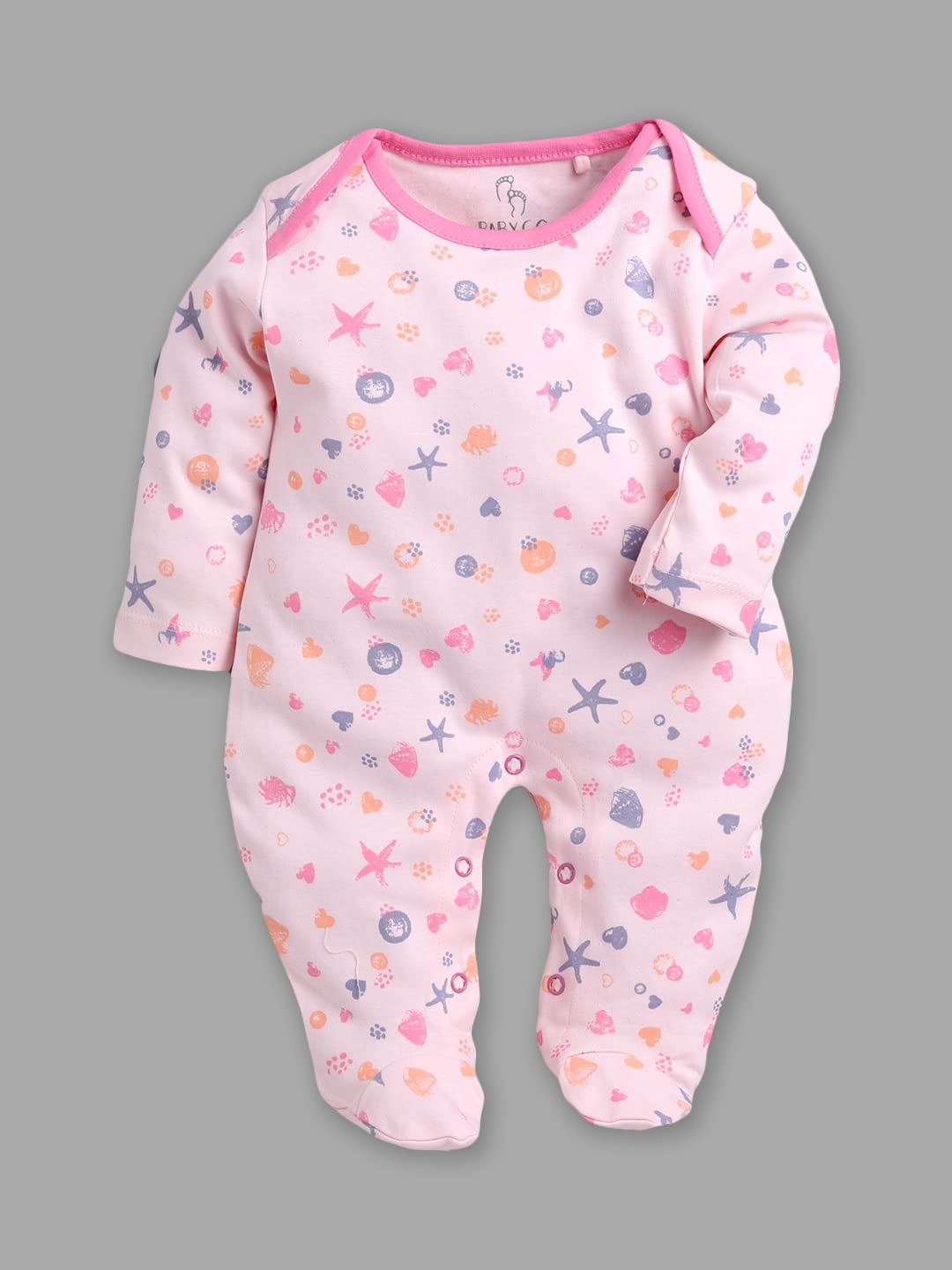 BabyGo Baby Romper 100% Cotton Rompers for New Born Baby|Sleepsuits for Baby Boys & Girls |Onesies| Infant Clothes|PINK| 0-3M| 3