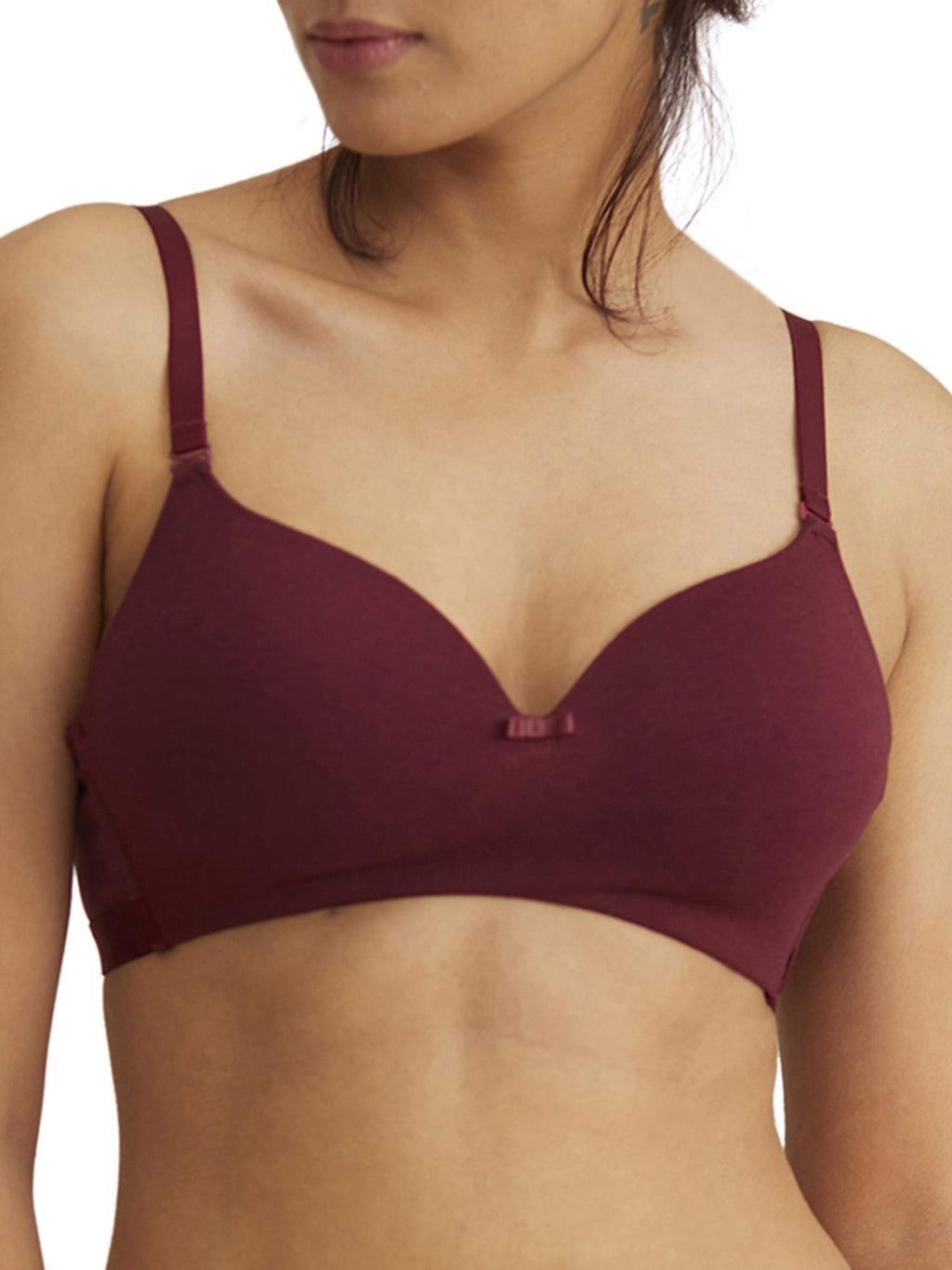Nykd WomenS Cotton Lightly Padded Seamless Wire Free Everyday T-Shirt Bra For Women Daily Use Wireless, 3/4Th Coverage Bra, Nyb