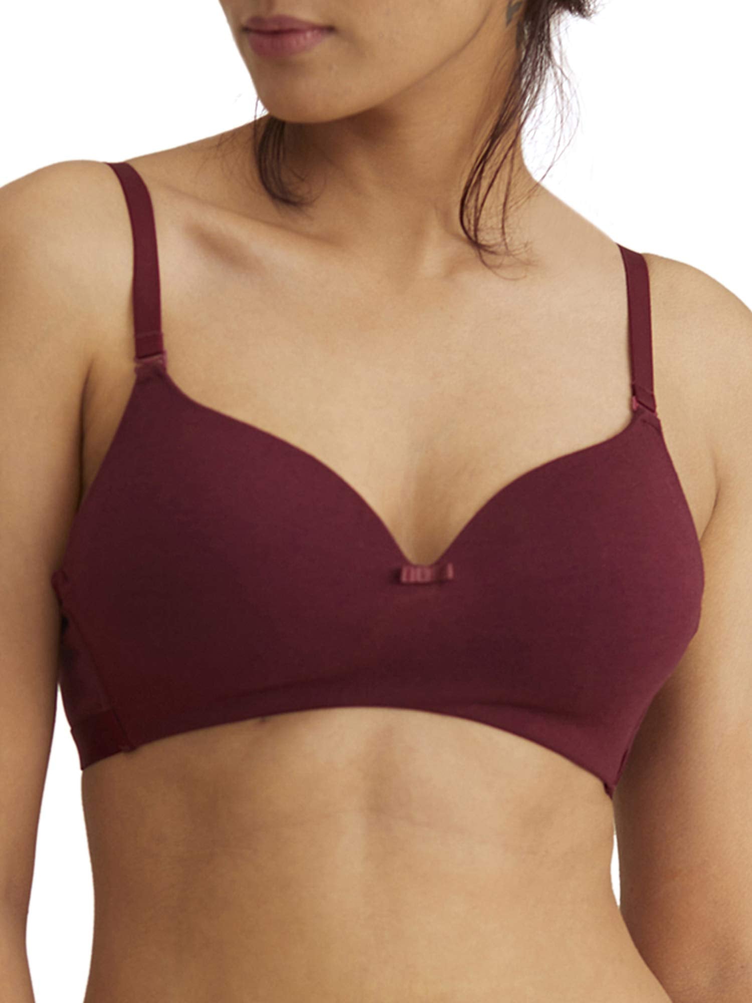 Nykd WomenS Cotton Lightly Padded Seamless Wire Free Everyday T-Shirt Bra For Women Daily Use Wireless, 3/4Th Coverage Bra, Nyb