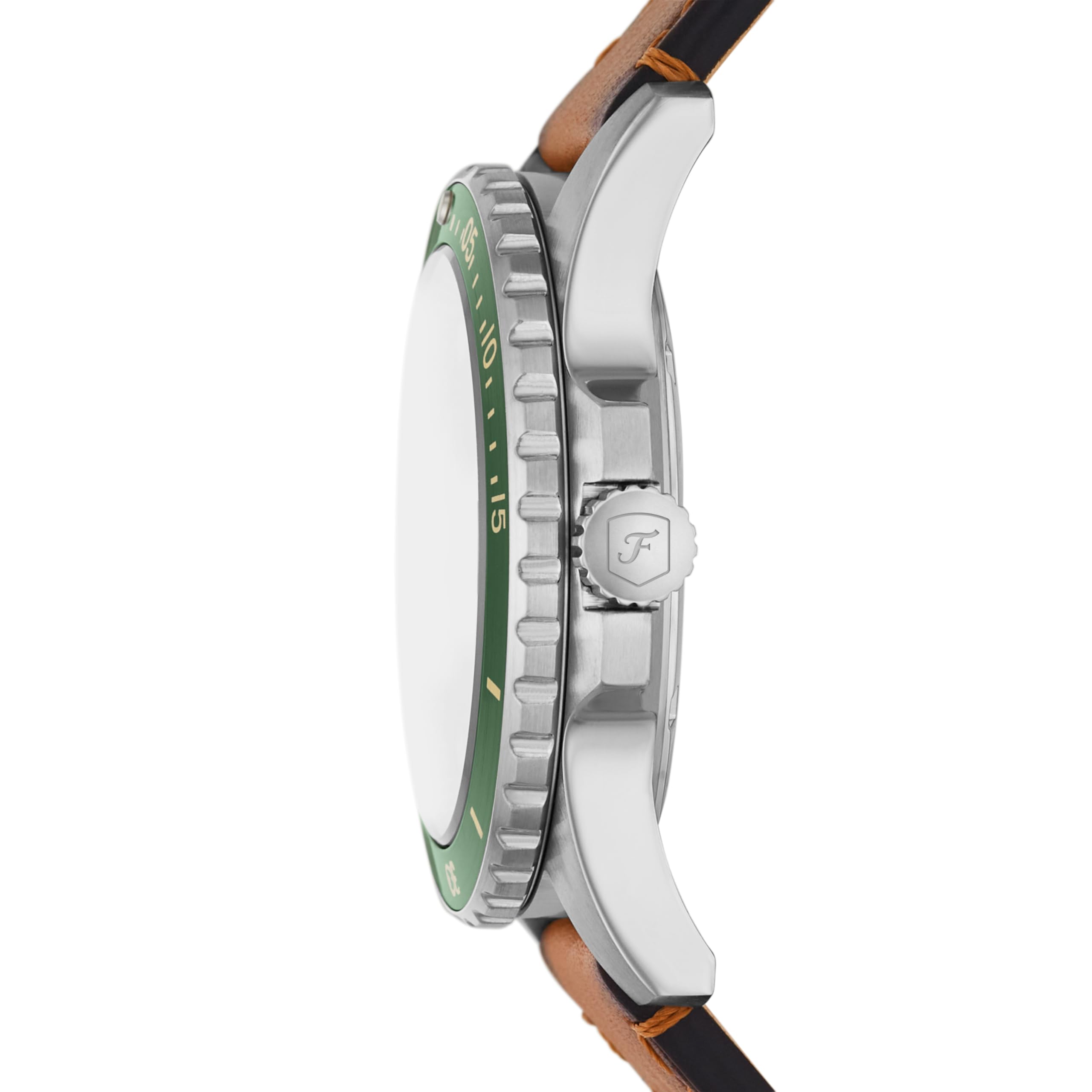 Fossil Men's Fossil Blue Quartz Stainless Steel and Leather Three-Hand Watch, Color: Silver, Sand (Model: FS5946)