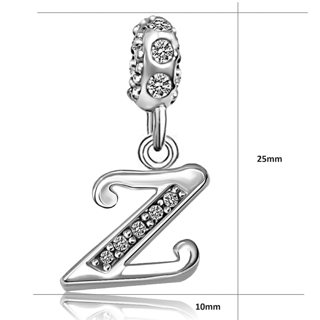 JMQJewelry Z Initial Z Letter Womens Beads Charms for Bracelets Alphabet Family Birthday Birthstone Beads Dangle Men Thanksgivin