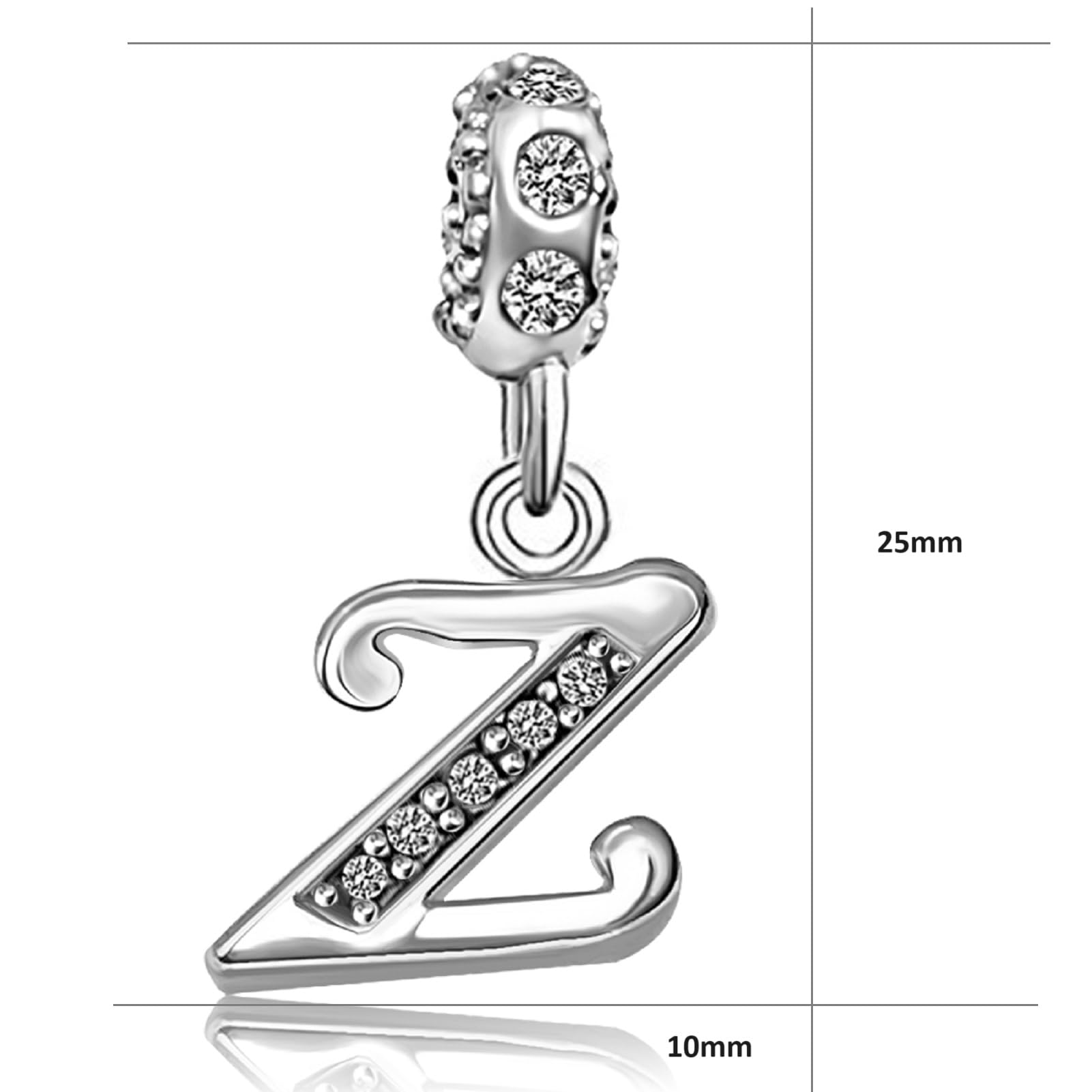 JMQJewelry Z Initial Z Letter Womens Beads Charms for Bracelets Alphabet Family Birthday Birthstone Beads Dangle Men Thanksgivin