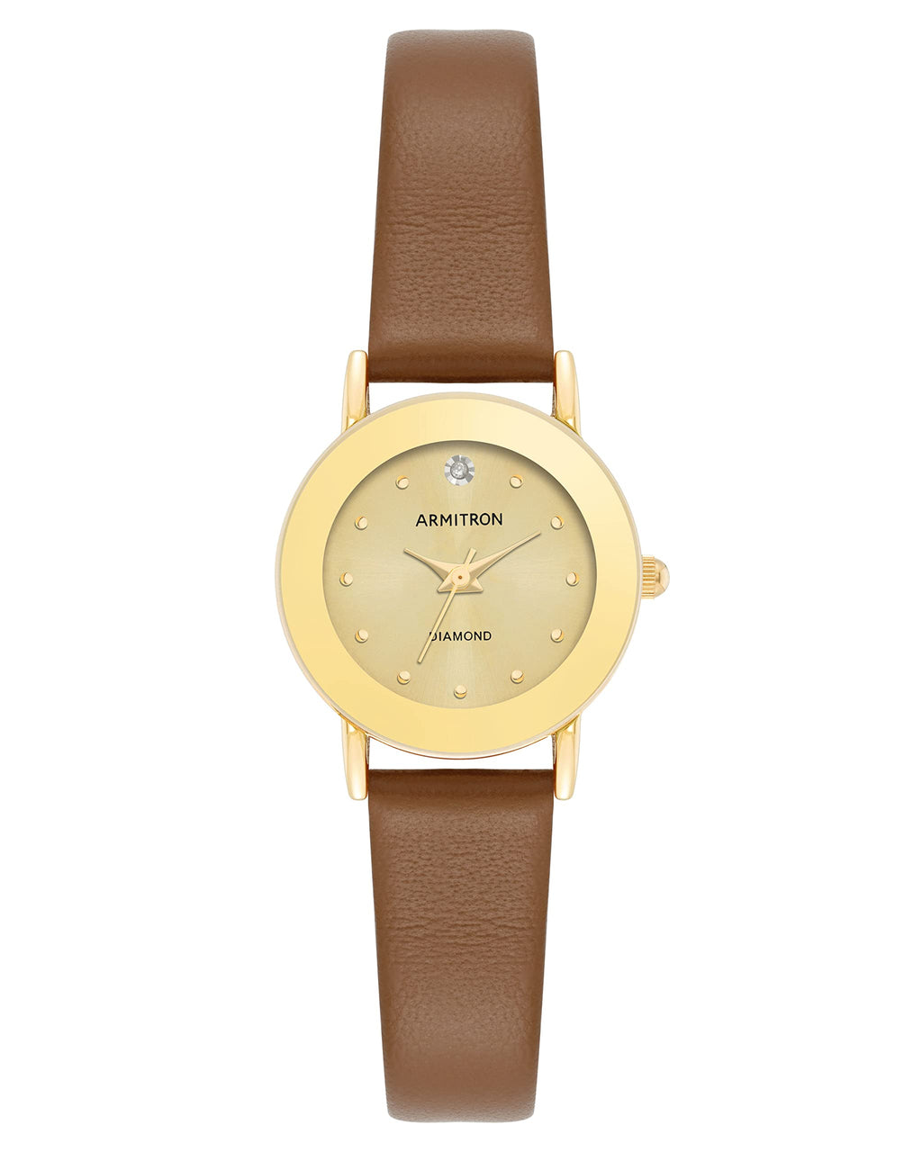 Armitron Women's Genuine Diamond Dial Leather Strap Watch, 75/2447