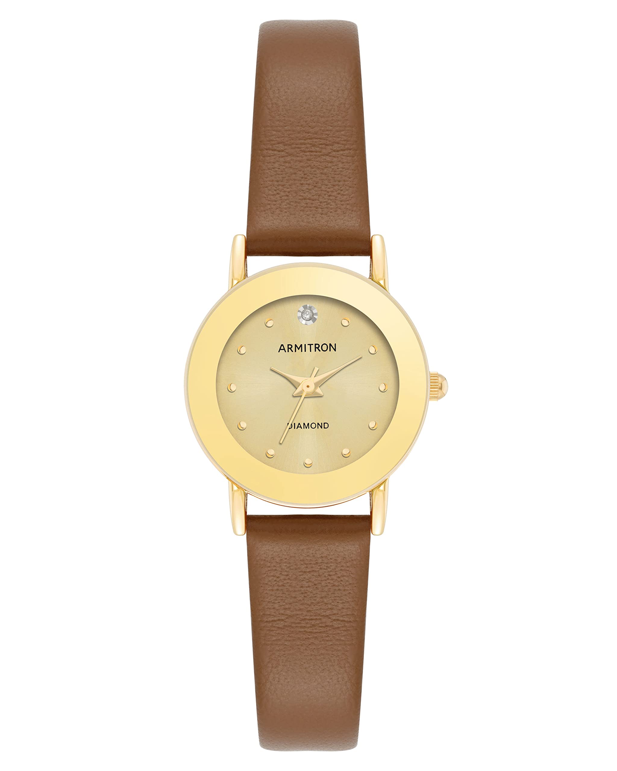 Armitron Women's Genuine Diamond Dial Leather Strap Watch, 75/2447