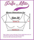 Pujia Mills Womens Phantom Silk Elephant Half Sleeve Saree Blouse