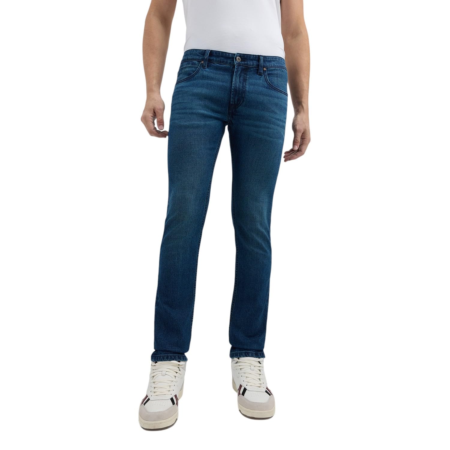 Men Green Slim Fit Mid Rise Jeans