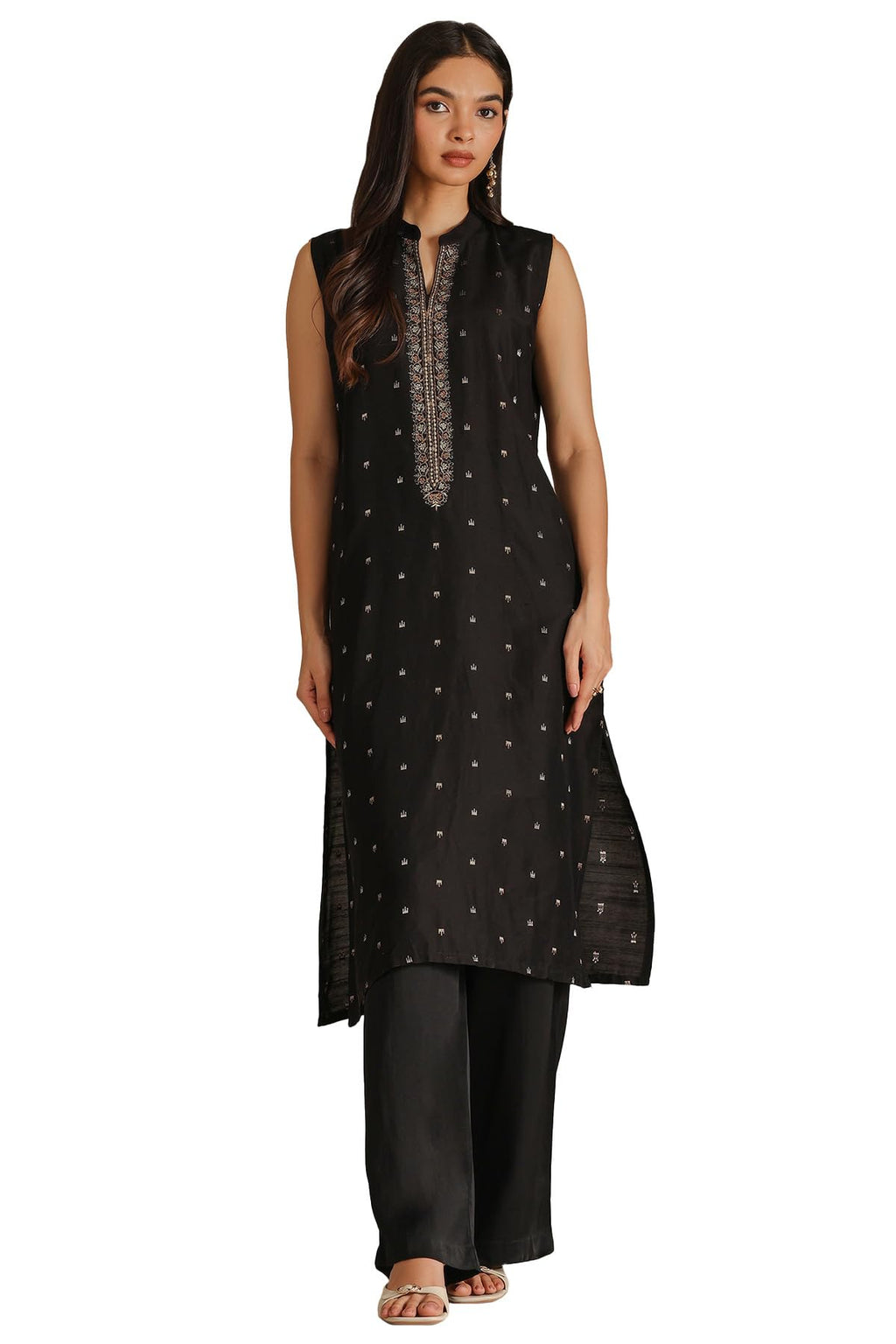 Soch Women Viscose Blend Embroidered Kurta with Zari