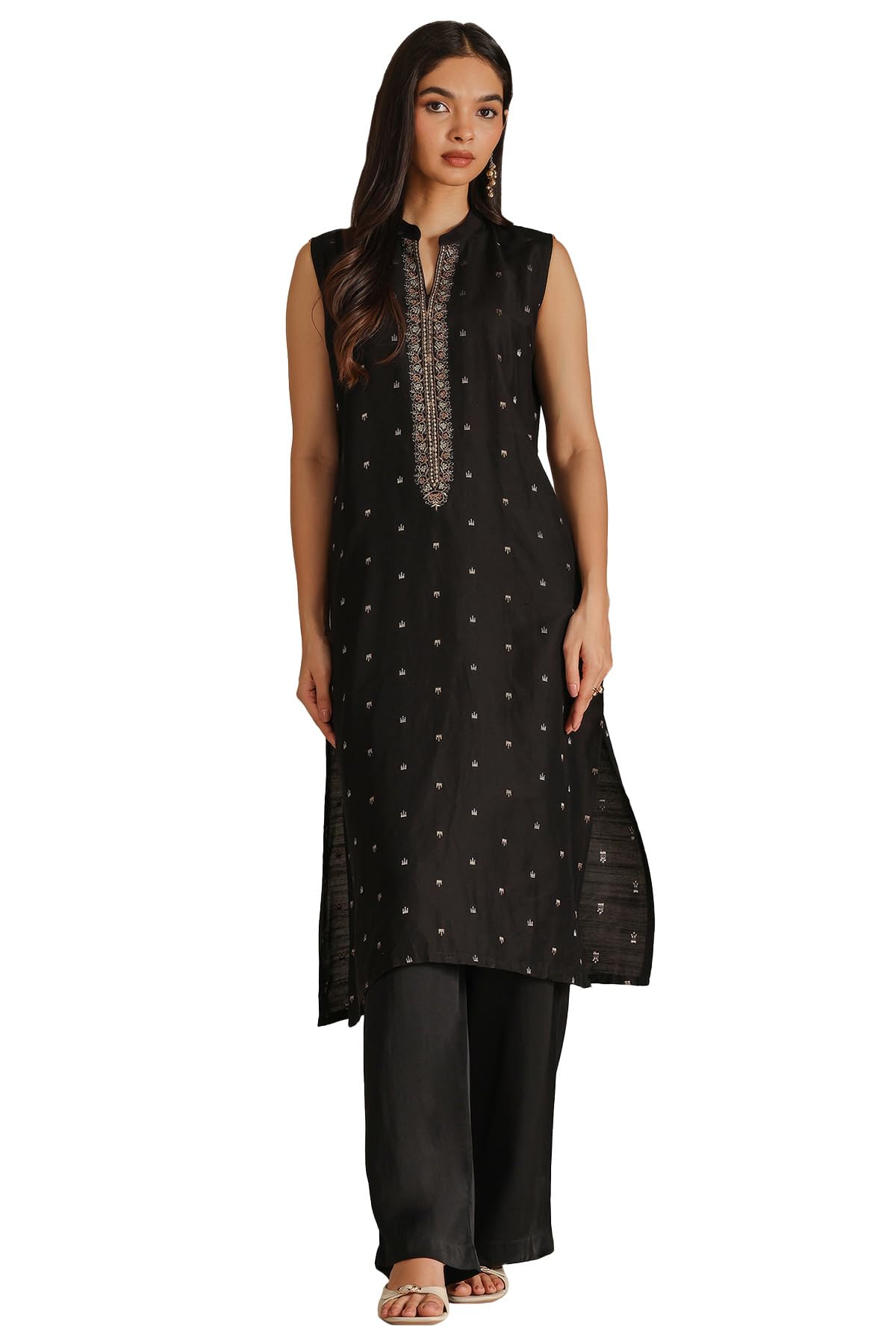 Soch Women Viscose Blend Embroidered Kurta with Zari