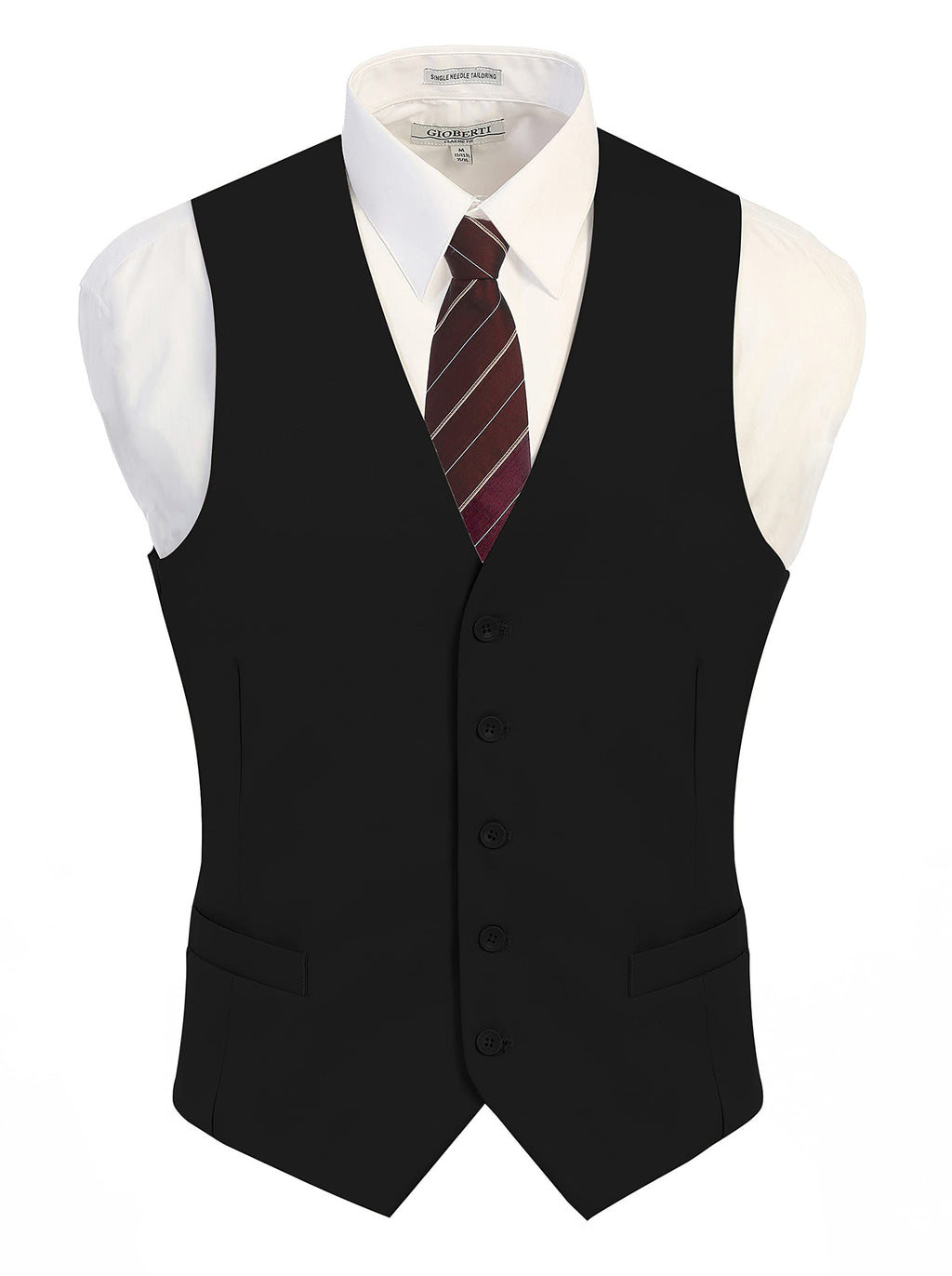 Gioberti Mens Formal Suit Vest, Black, 3X-Large