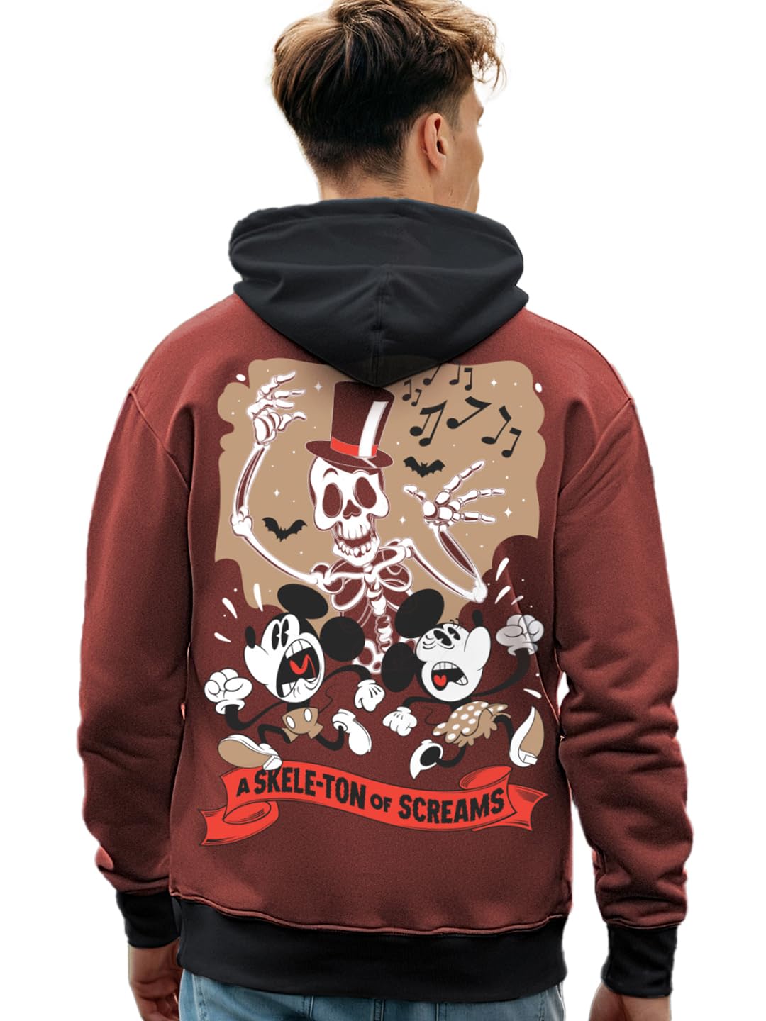 Bewakoof Heavy Duty 1.0 Official Disney Merchandise Mickey Mouse Mens Graphic Print Oversized Fit Full Sleeve Hooded Fleece Hoo