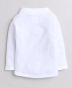 BUMZEE Powder Blue & White Boys Full Sleeves Shirt Waistcoat & Pant Set With Applique Bow
