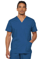 Dickies Men's EDS Signature V-Neck Scrub Top, Royal, Medium