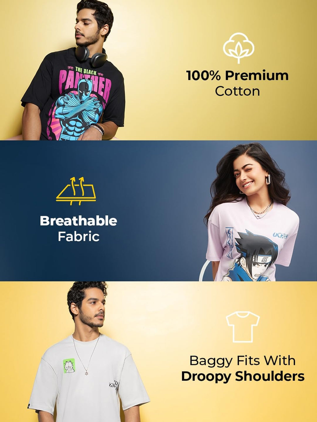 Bewakoof Womens Graphic Printed Oversized Fit Cotton T-Shirt